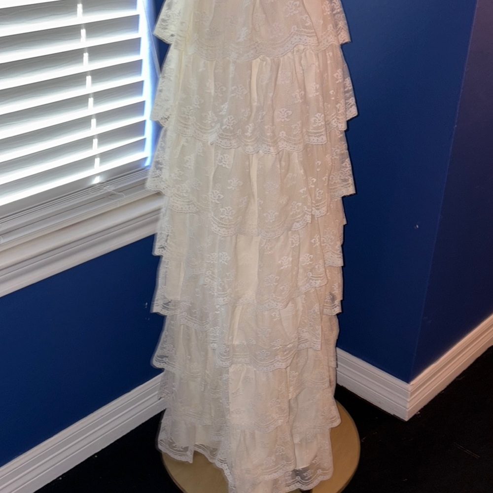 Vintage 1970s Cream Lace Two-Piece Dress | Gunne Sax Style No Size - Picture 12 of 17